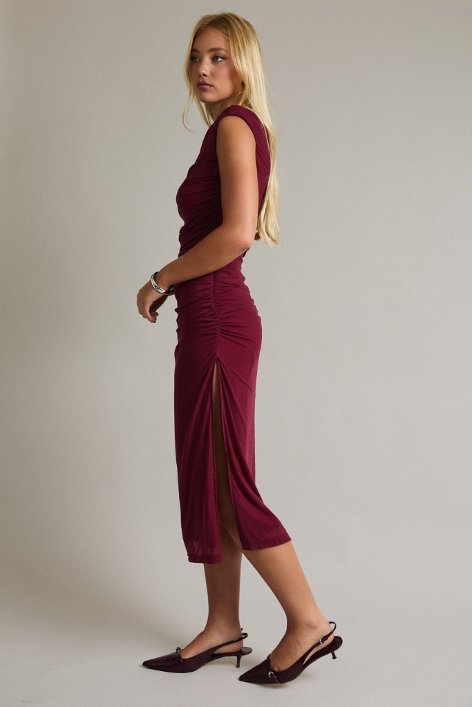 Watch Out Midi Dress - Dark Rose