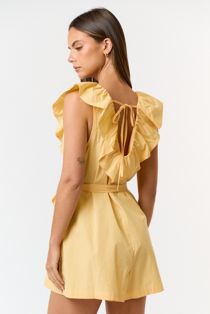 Palmer Ruffle Romper - Yellow