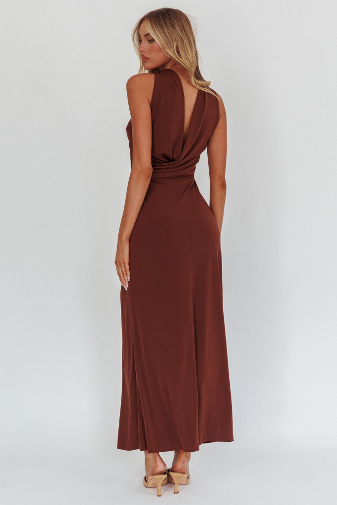 Silent Vow Maxi Dress - Chocolate