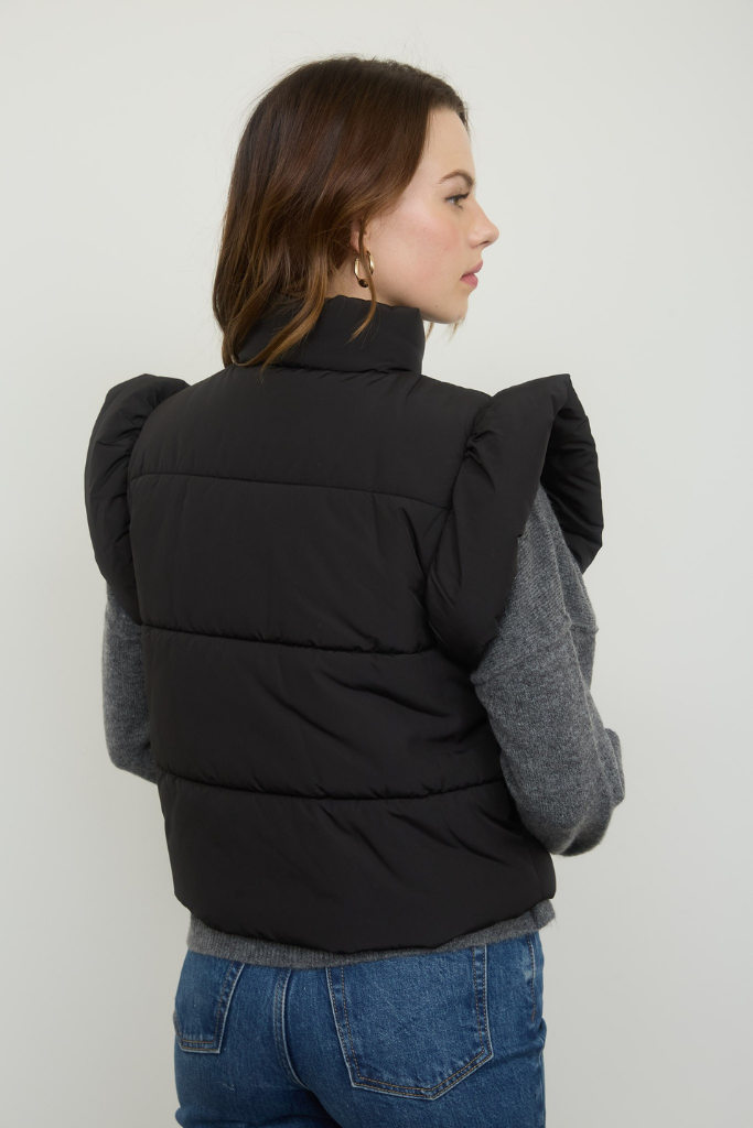 Embrace Life Puffer Vest - Black