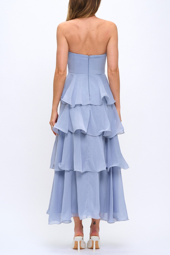 Not Sorry Layered Maxi Dress - Blue