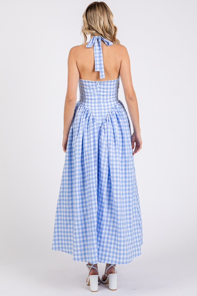 Flirty Fun Maxi Dress - Blue/White