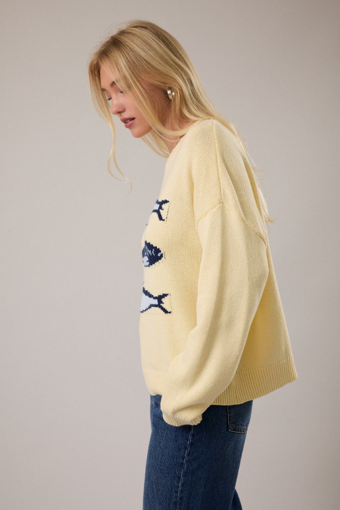 Saltwater Babe Sweater - Light Yellow