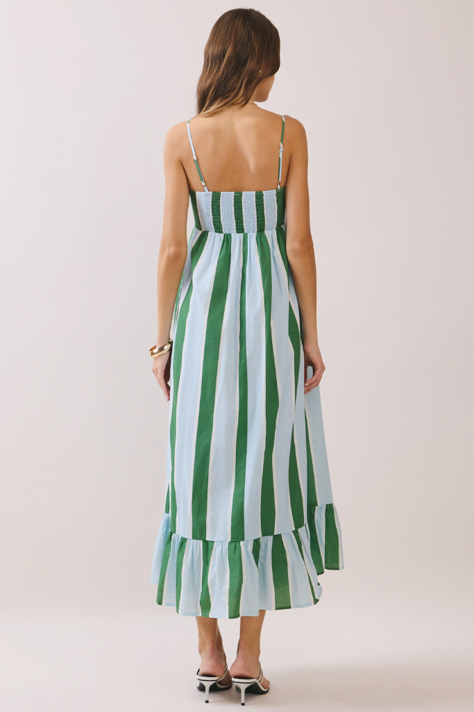 Wild Streak Striped Maxi Dress - Blue/Green
