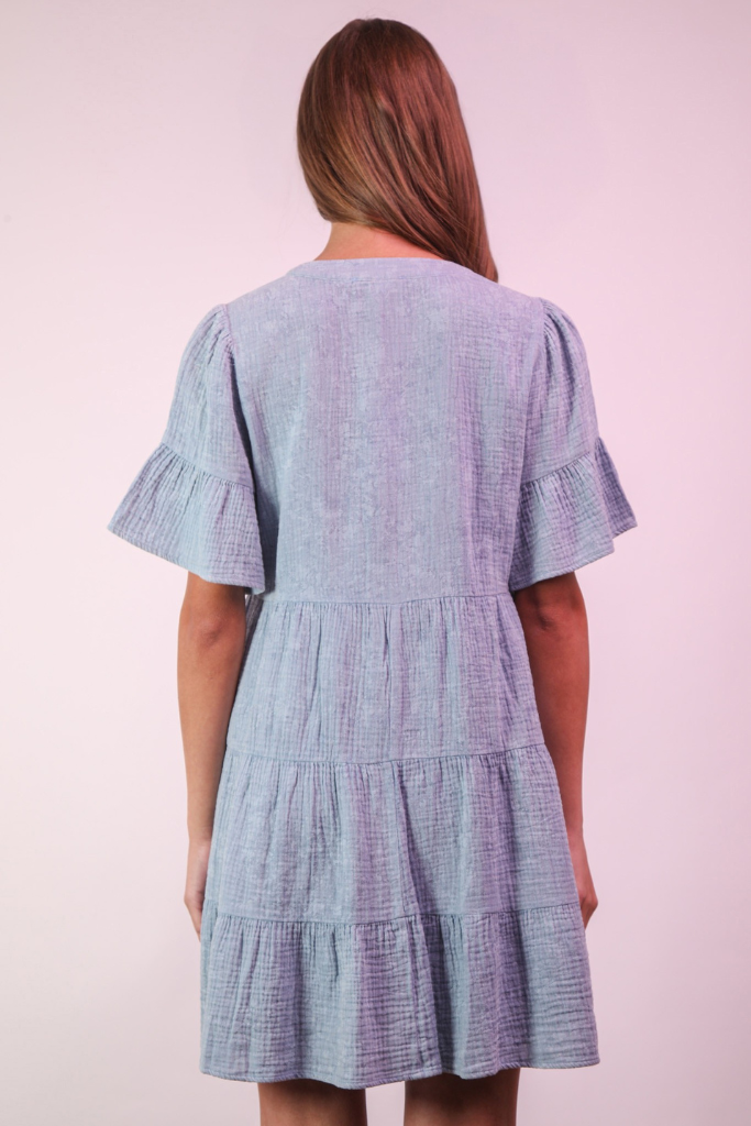 Best Part Tiered Dress - Denim