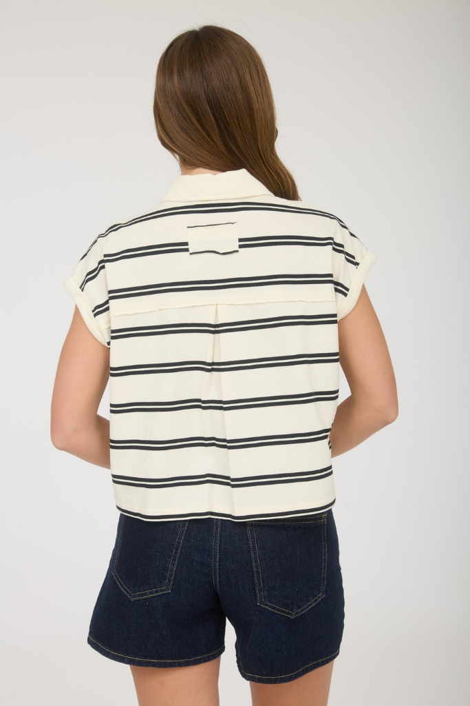 Modern Lines Striped Top - Cream/Black