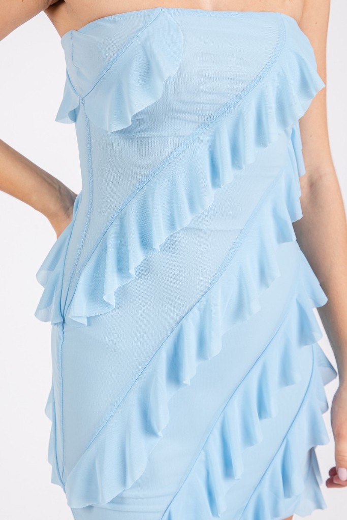 Beatrice Mini Dress - Baby Blue