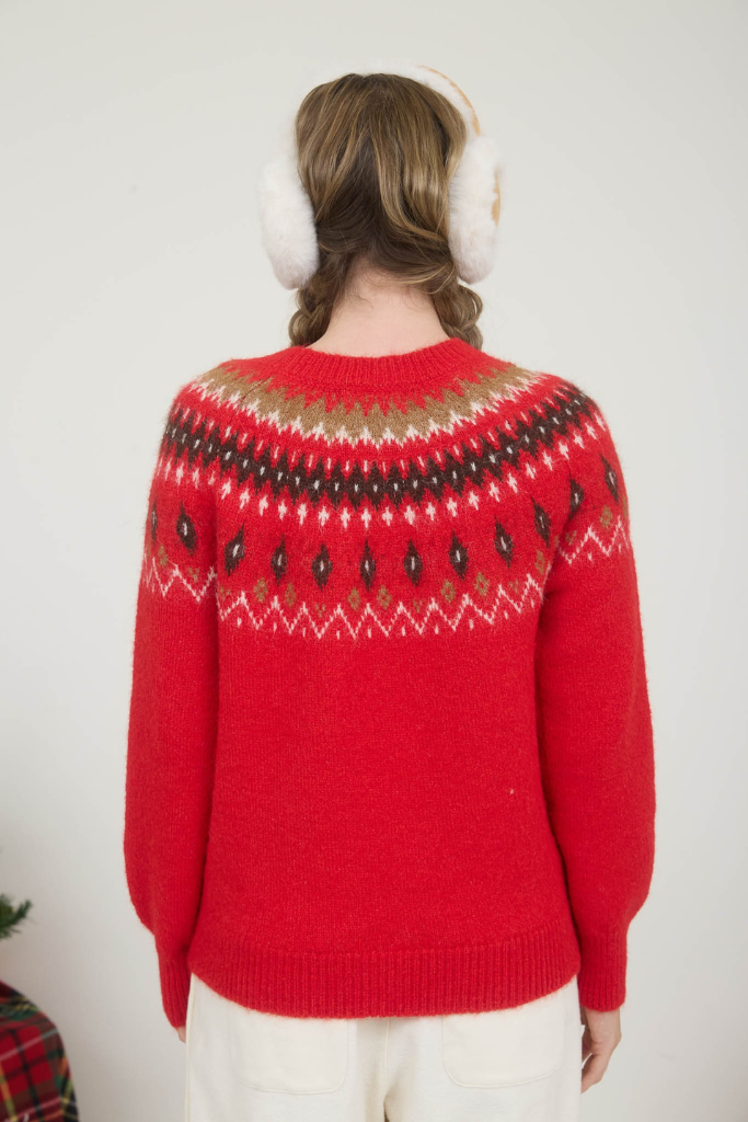 Holiday Haze Knit Sweater - Red Multi