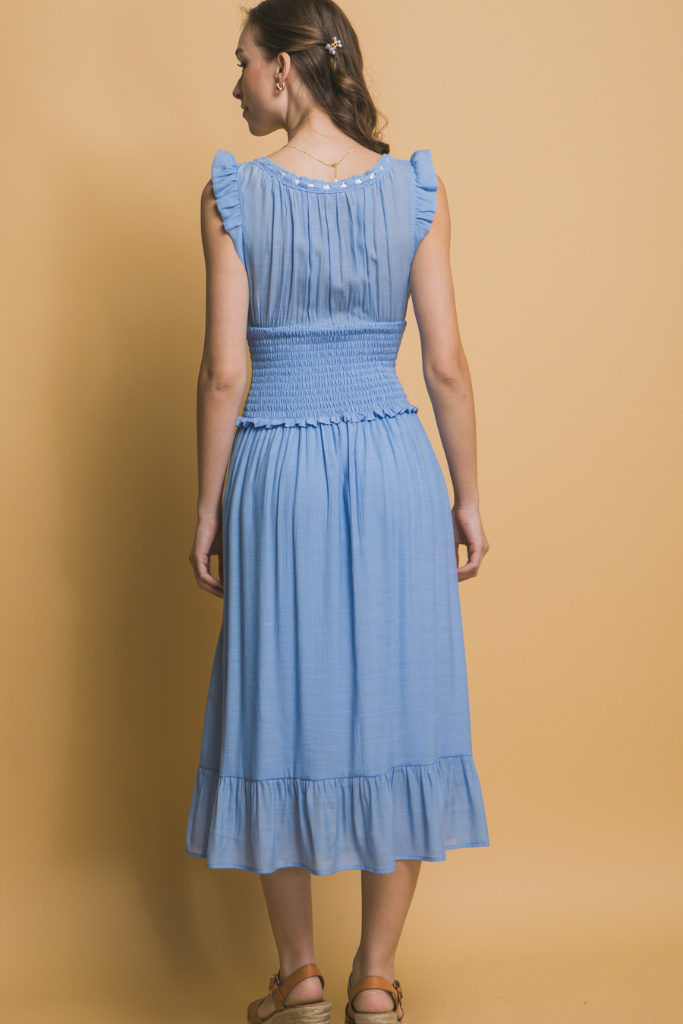 Fade Away Midi Dress - Blue