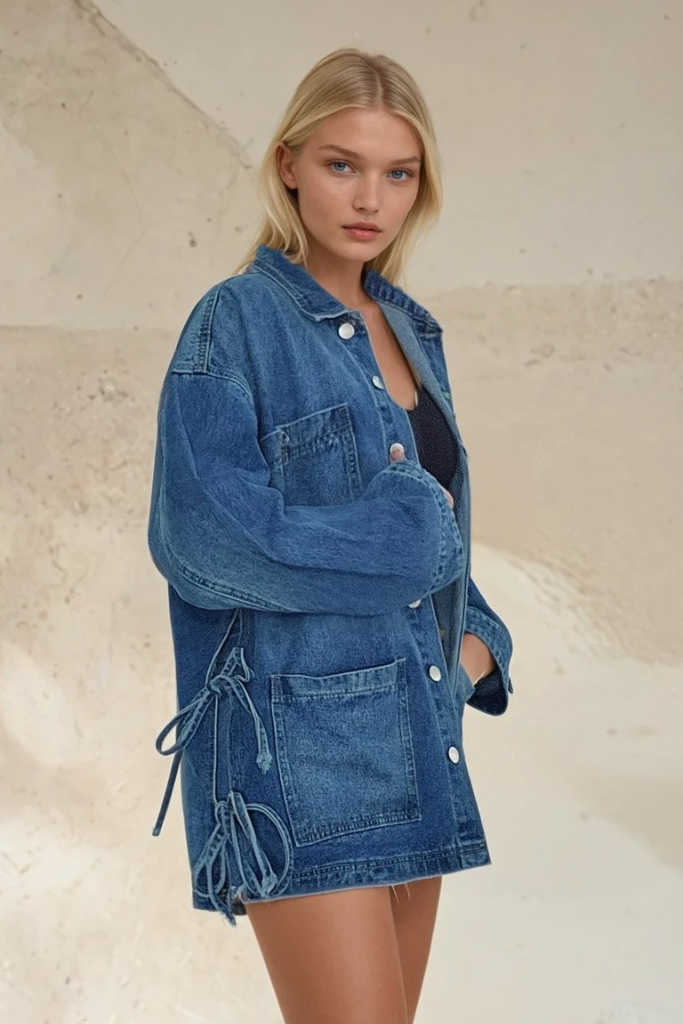 Fall Fling Denim Jacket - Medium Wash