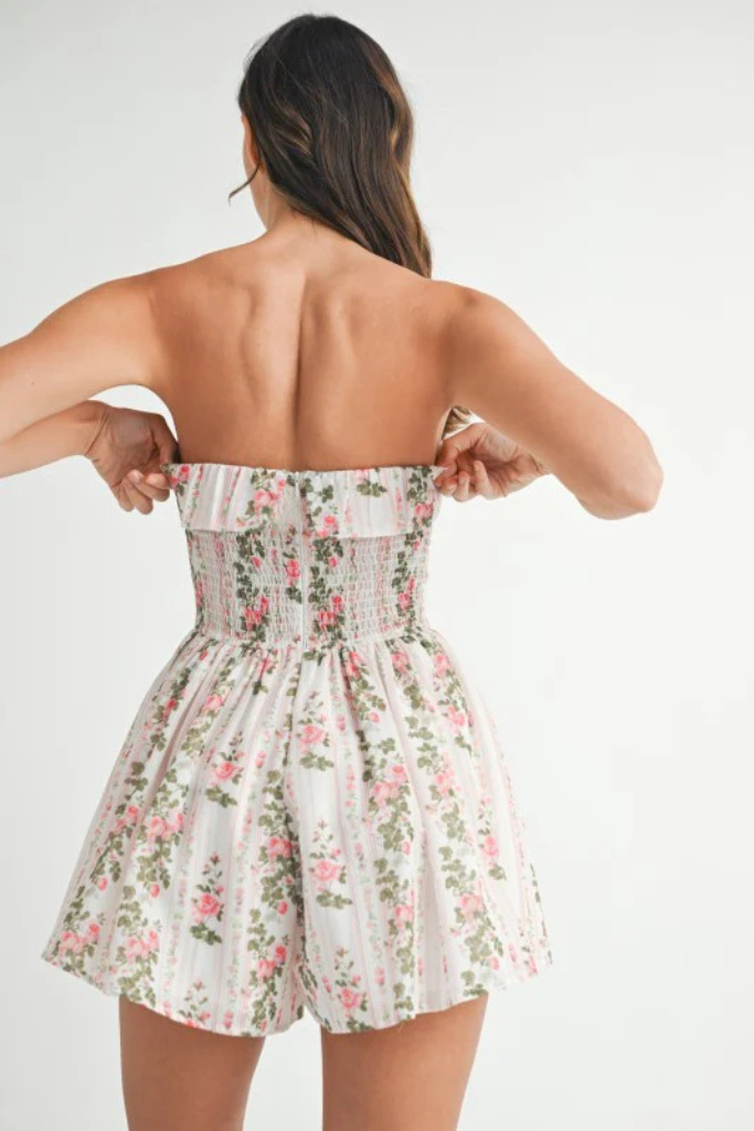 Ramona Floral Romper - Pink