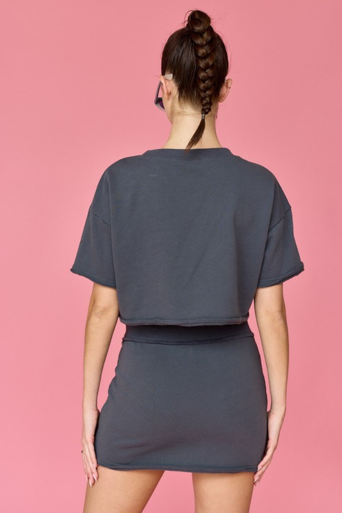 Elvira Crop Top - Charcoal