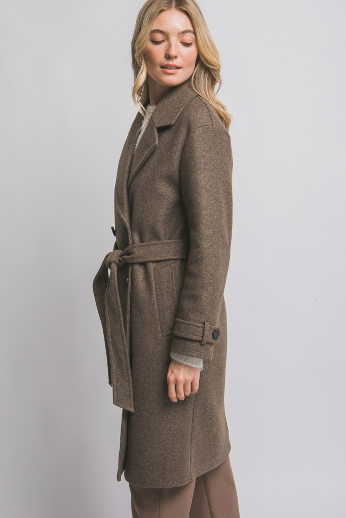 Warm Vibes Wrap Coat - Brown