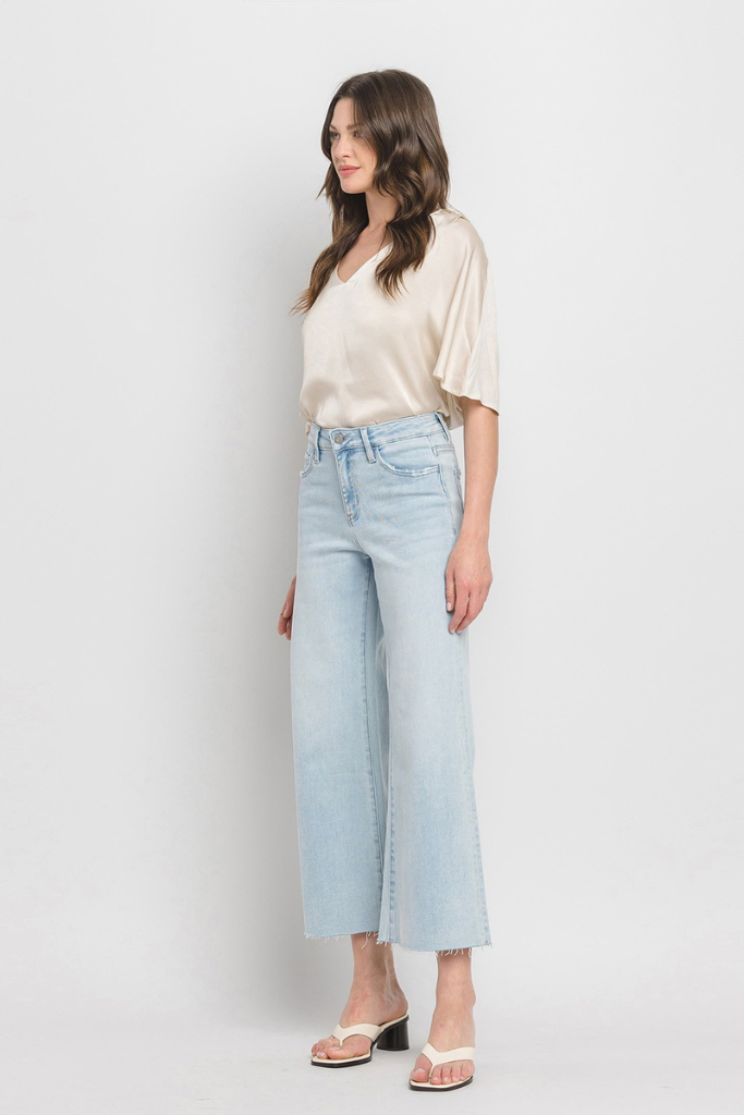 Calm Glow Wide Leg Jeans - Light Wash