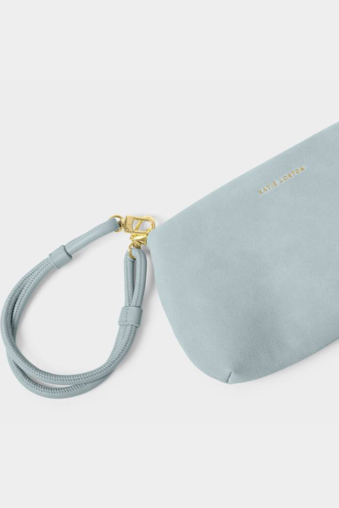 KL Asha Suede Clutch - Blue Mist