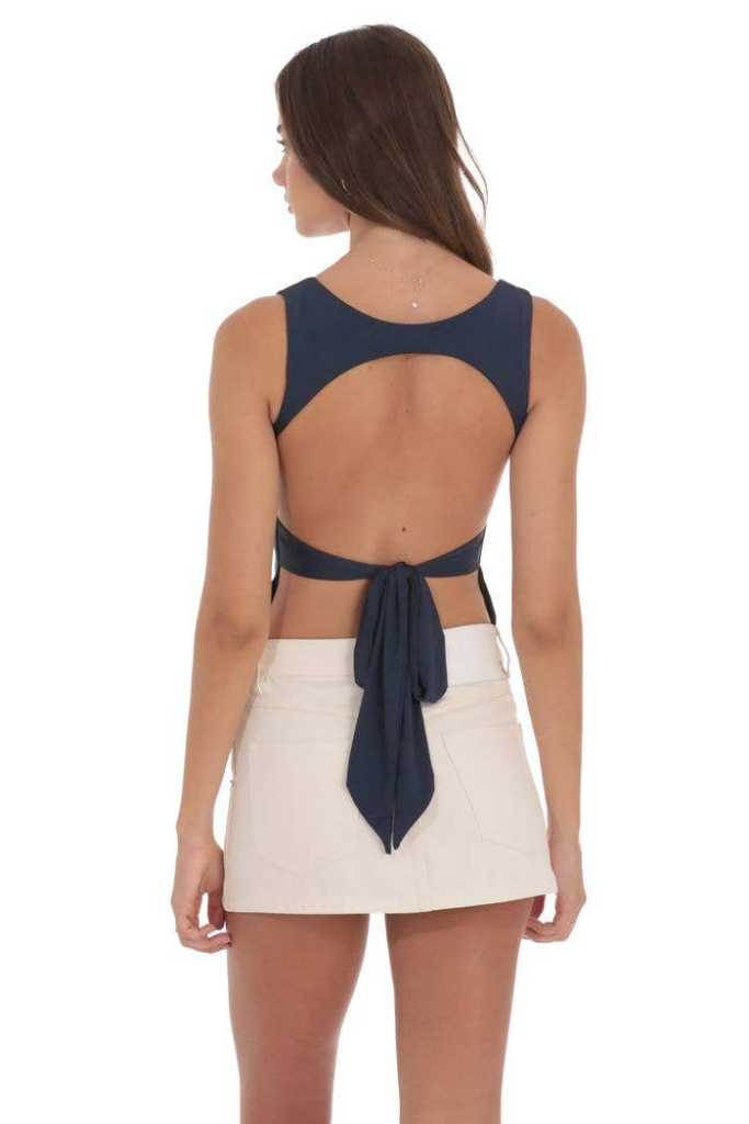 Lucy In The Sky Caleigh Top - Navy