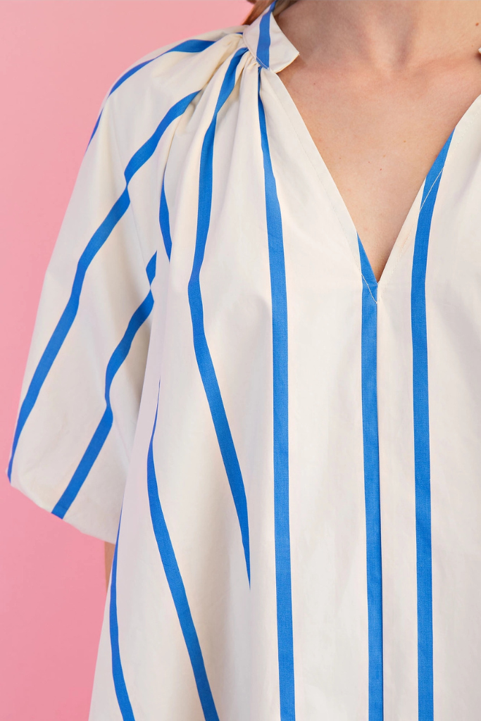 Mckenzie Striped Dress - Blue/White