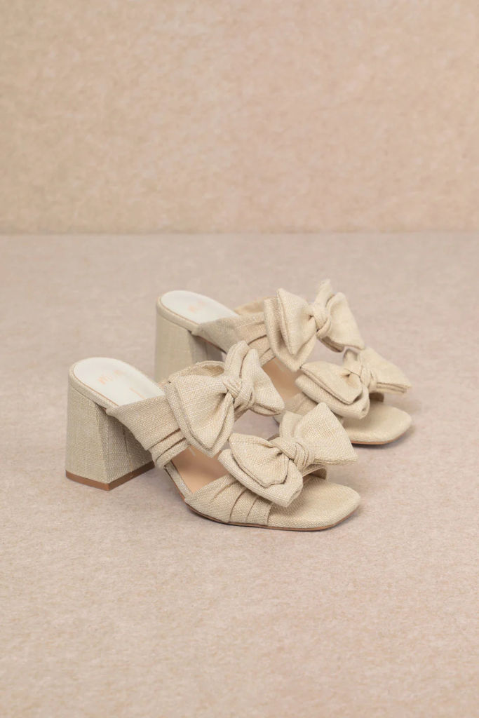 Lucy Bow Heel- Beige