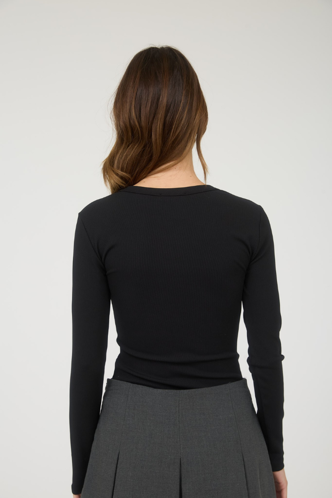 Jules Henley Top - Black