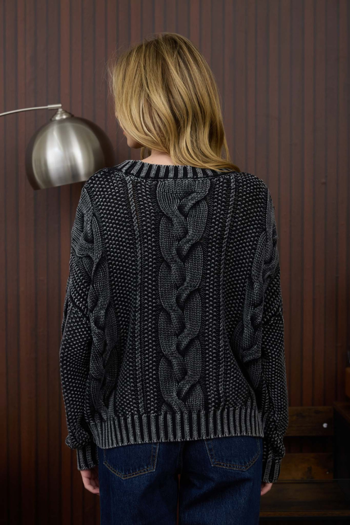Stay Bold Knit Sweater - Charcoal