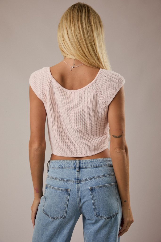 Briella Tie Cardigan - Light Pink