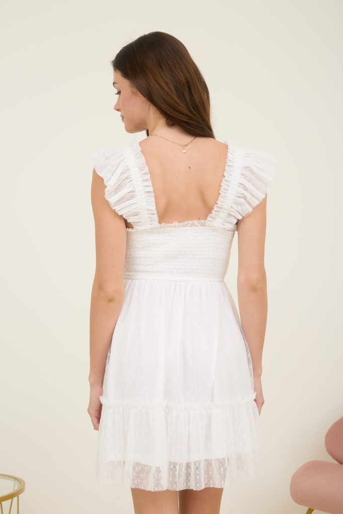 Lauren Polka Dot Dress - White