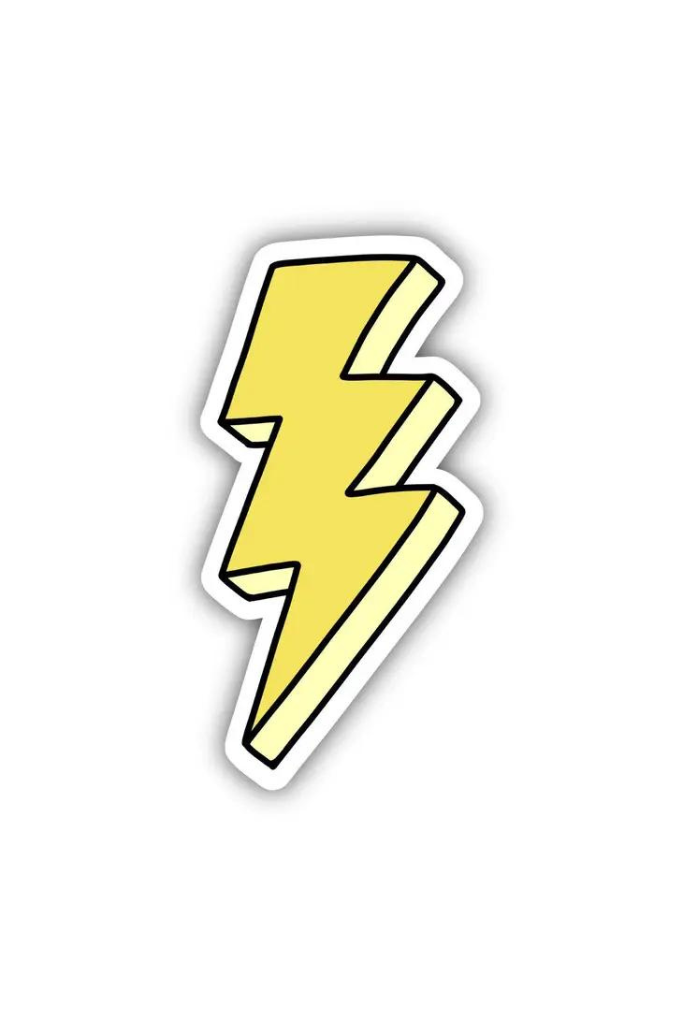 Yellow Long Lightning Bolt Aesthetic Sticker