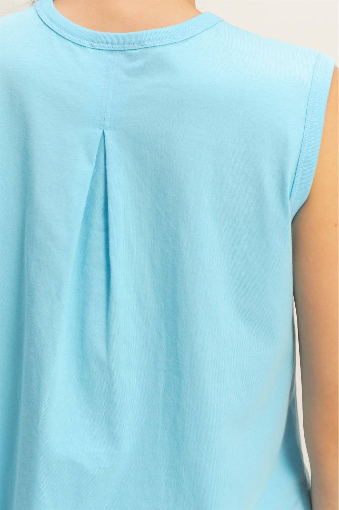 Grab and Go Sleeveless Crew Neck Top - Blue