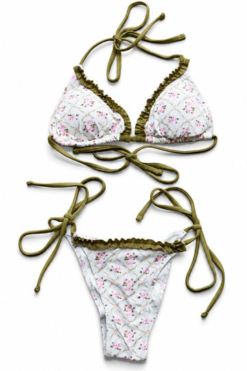 Sharpay Floral Bikini - Cream/Green