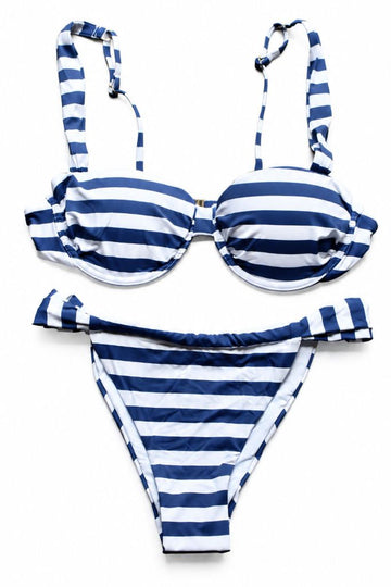 Shell Yeah Striped Bikini - Navy/White
