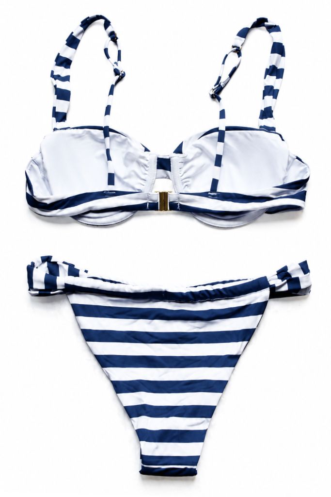 Shell Yeah Striped Bikini - Navy/White