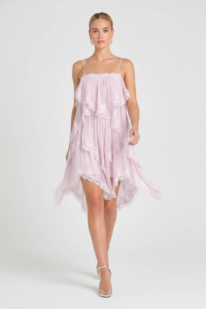 Radiant Beauty Layered Lace Dress - Light Pink