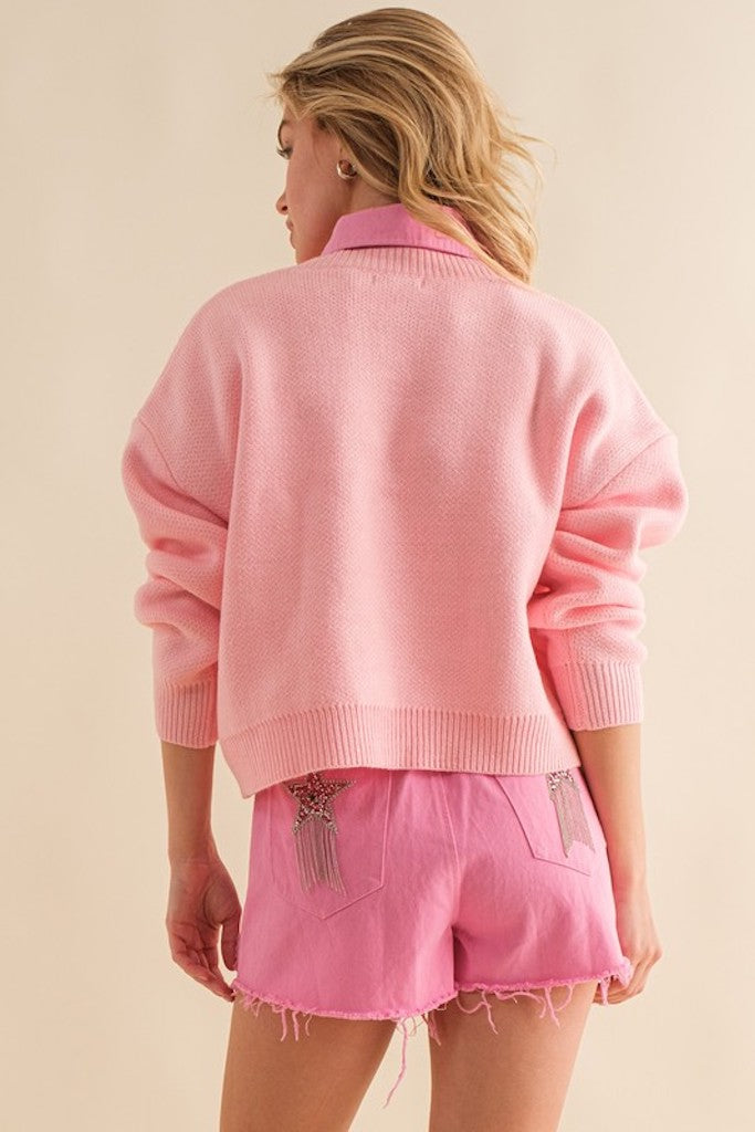 Christmas Glitz Sweater- Pink