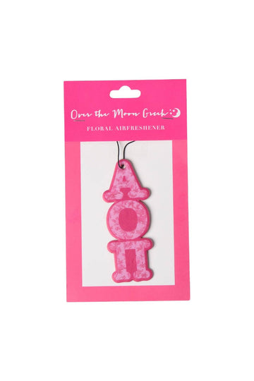 Over The Moon Greek - Sorority FLORAL Air Freshener: Alpha Omicron Pi