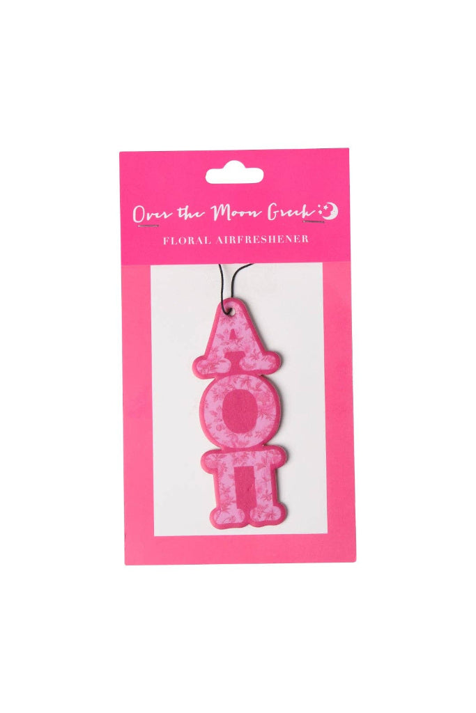Over The Moon Greek - Sorority FLORAL Air Freshener: Alpha Omicron Pi