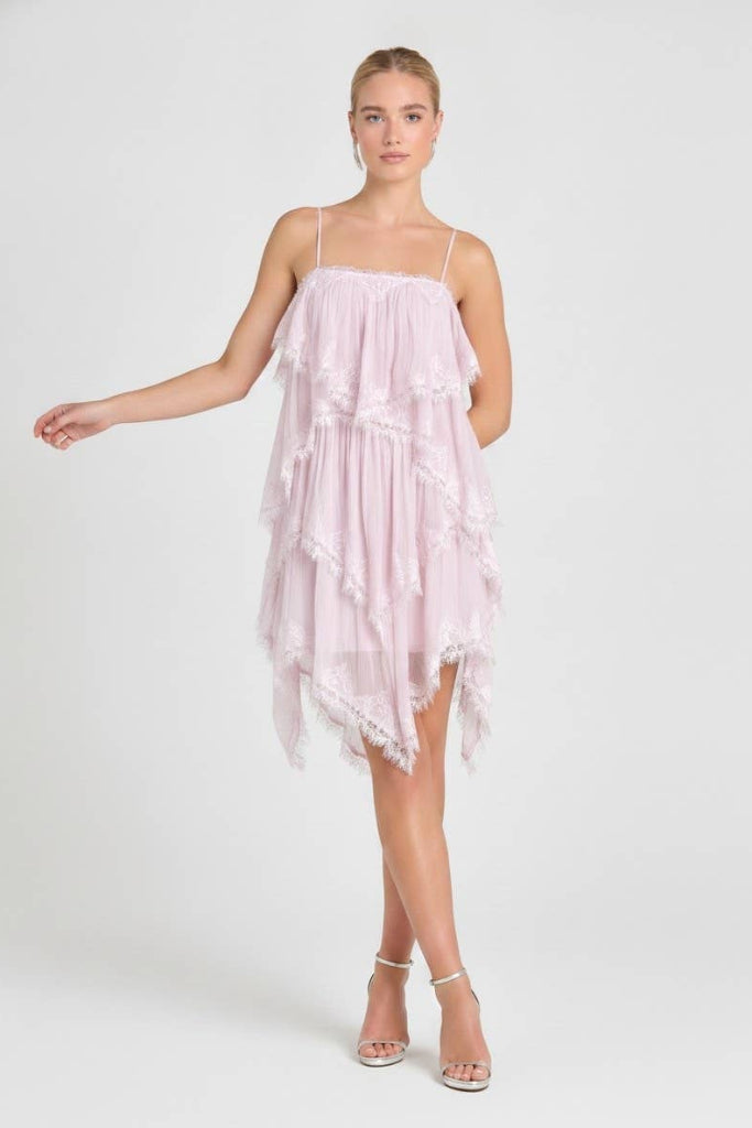 Radiant Beauty Layered Lace Dress - Light Pink