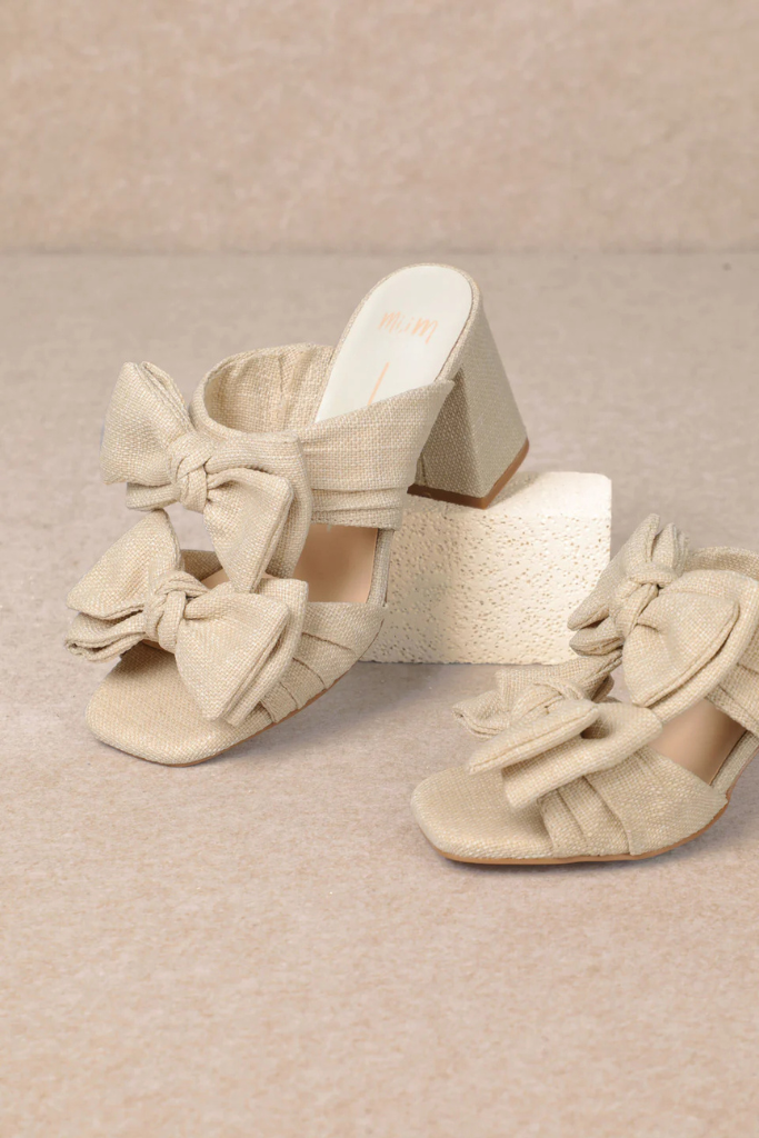 Lucy Bow Heel- Beige