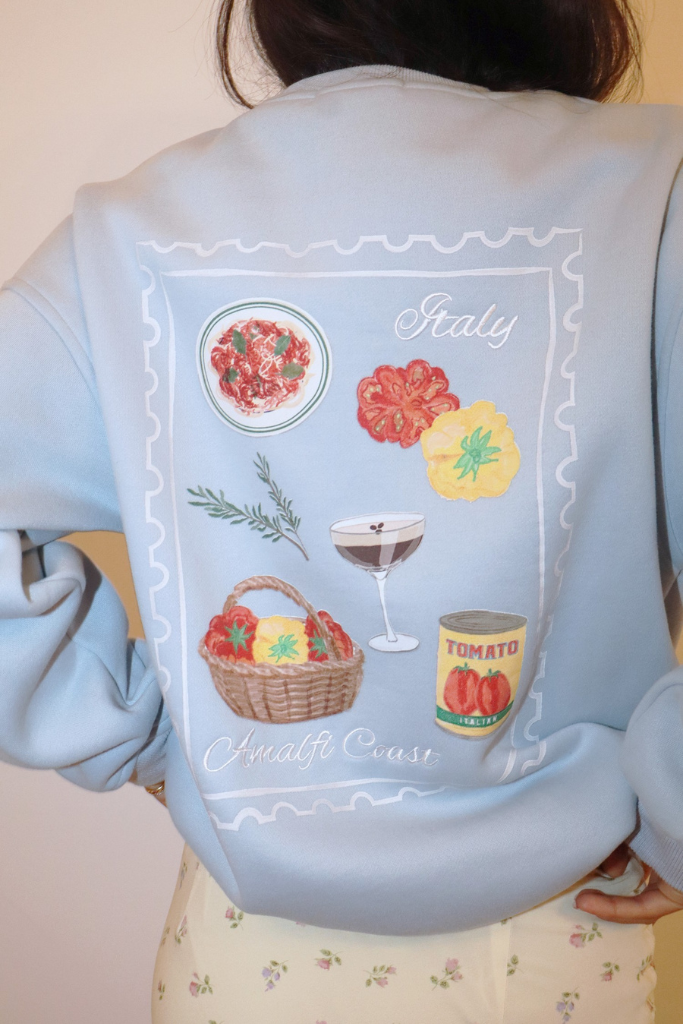 Amalfi Shore Sweatshirt - Ice Blue