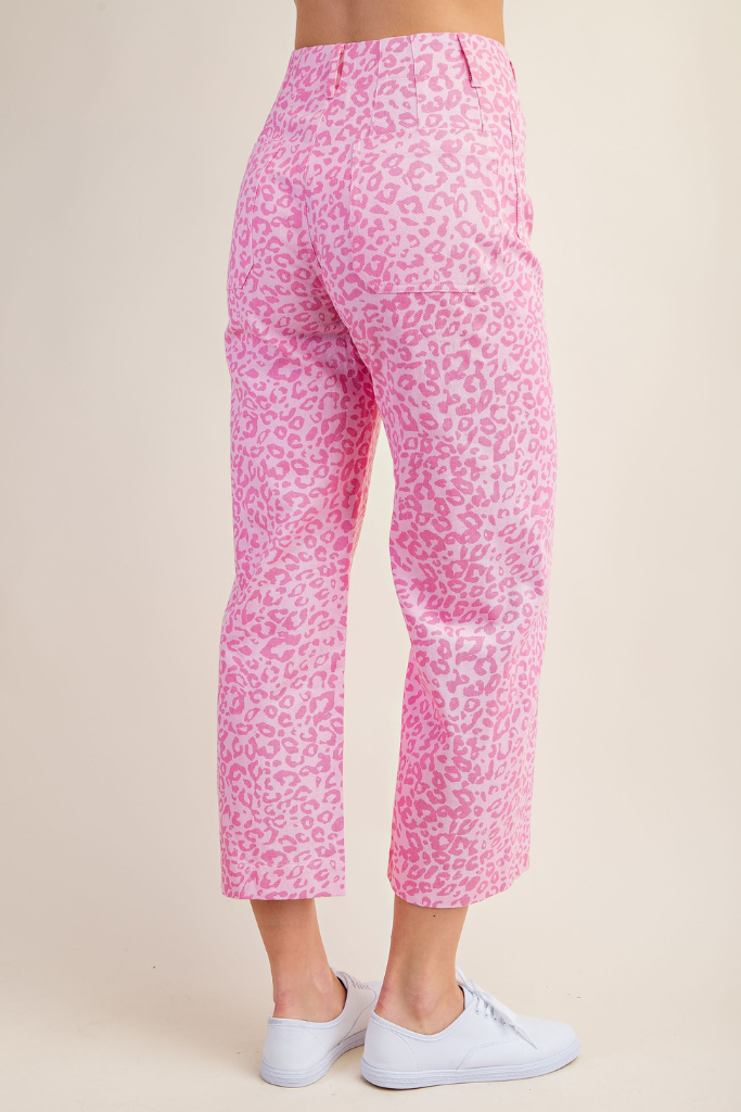 Ethie Leopard Pants - Pink