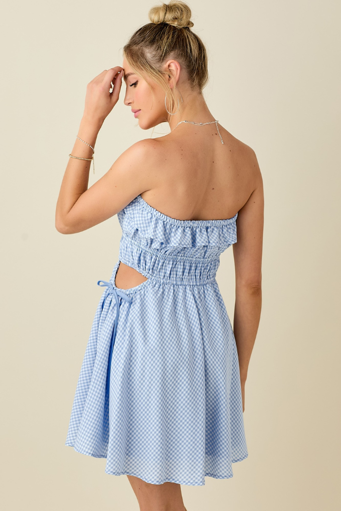 Hadleigh Gingham Dress - Blue/White