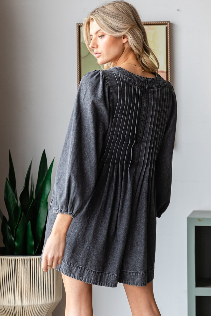 Leora Denim Romper - Grey