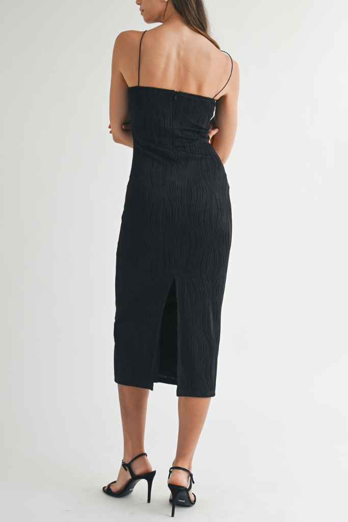 Say Something Midi Dress - Black