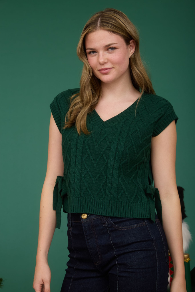 Move Forward Sweater Vest - Evergreen