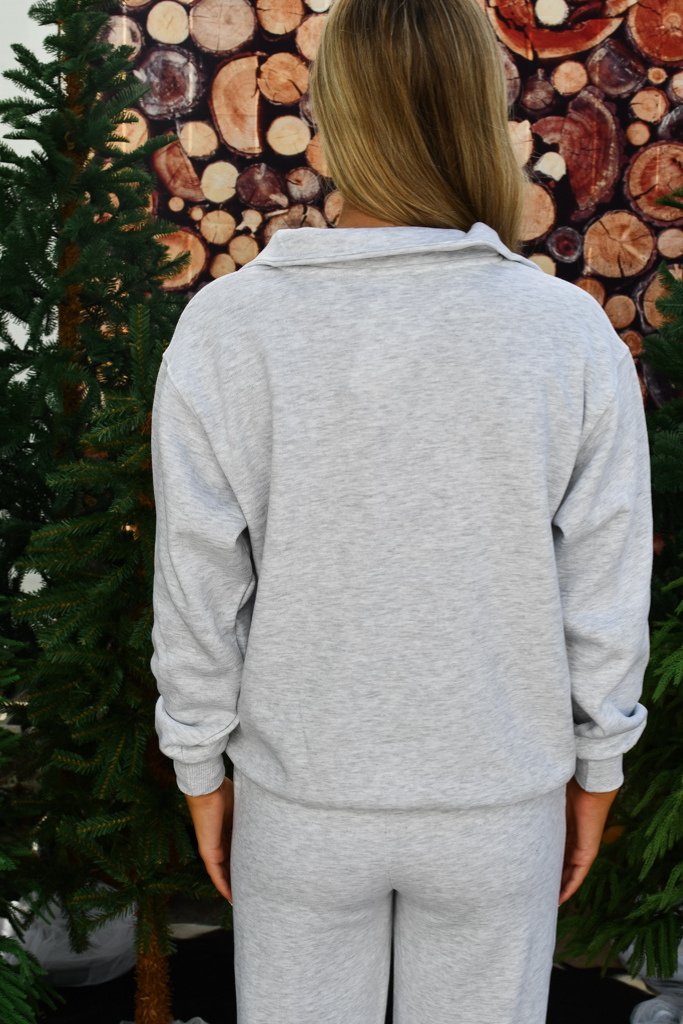 Cozy Cut Mock Neck Pullover - Ice Grey