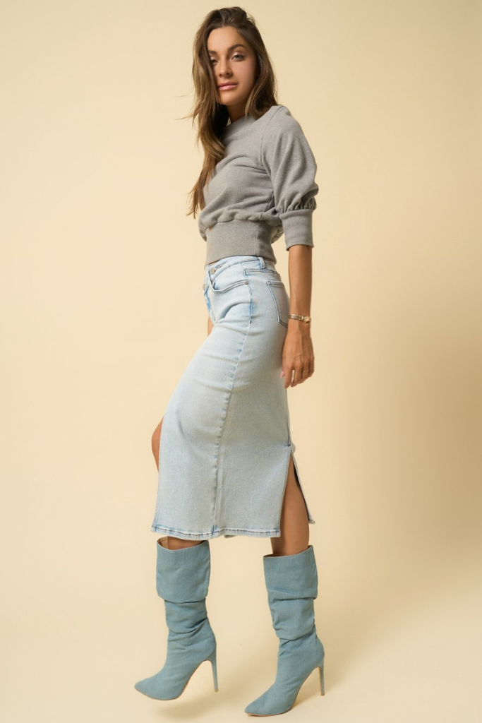 The Rundown Midi Skirt - Denim