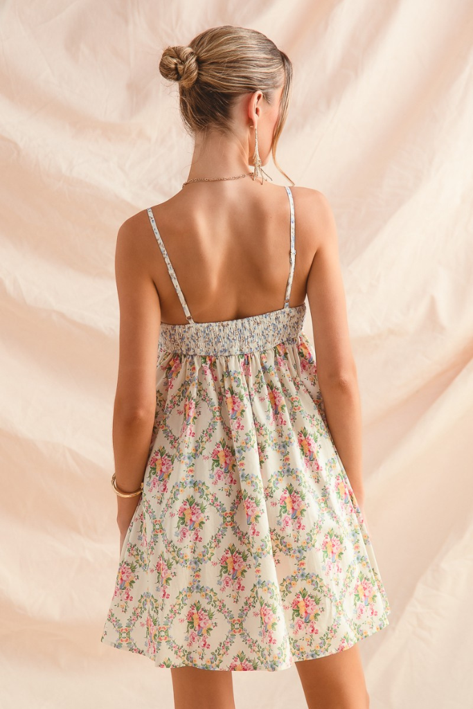 Endless Love Floral Dress- Cream Multi