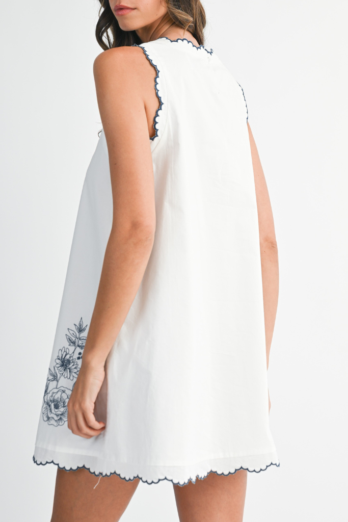 Sweet Soul Dress - White/Navy