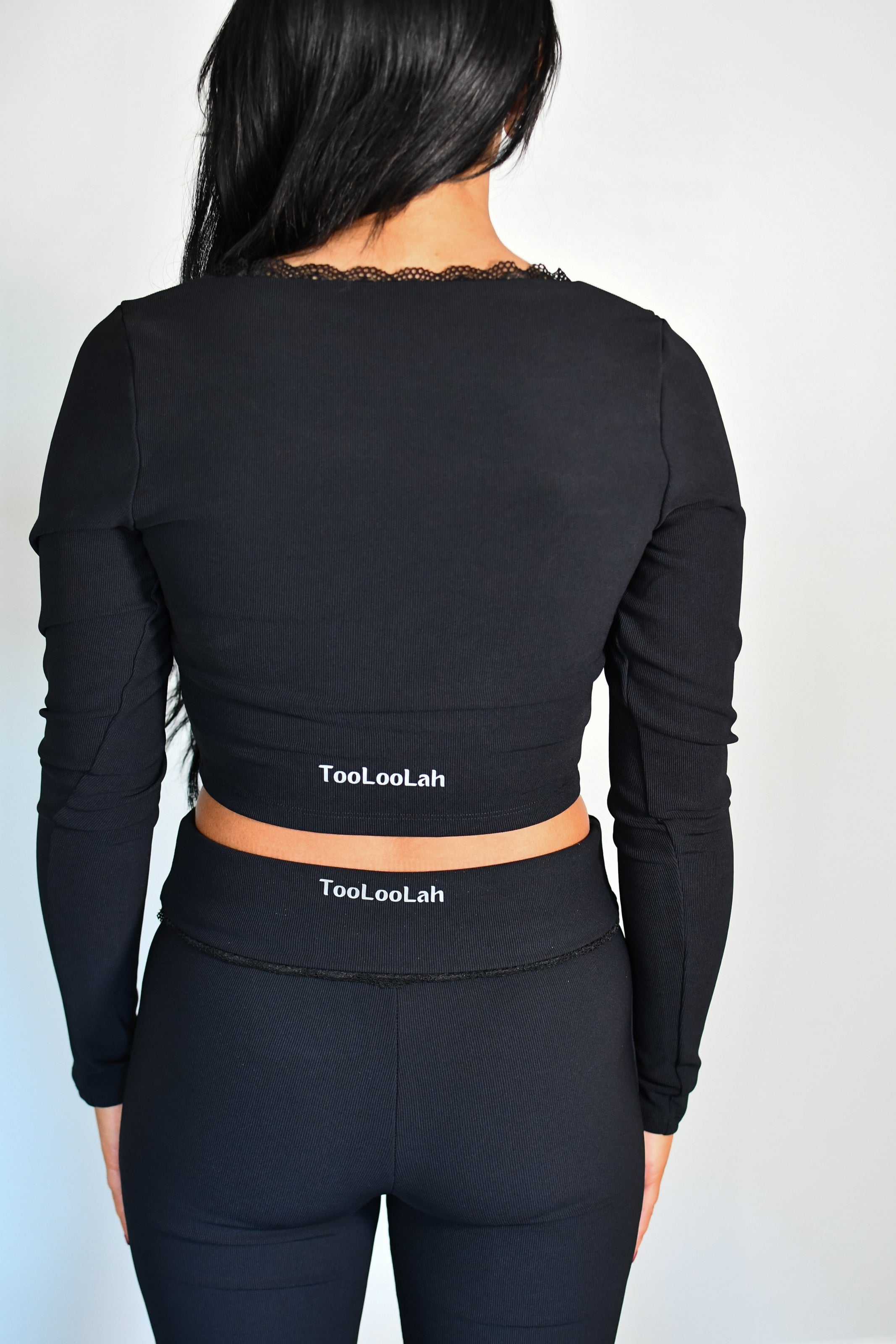 Tooloolah Luxe Lace Long Sleeve Top - Black