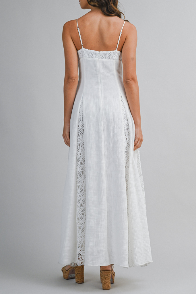 Playful Eyes Lace Maxi Dress - Off White
