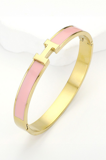 Danza H Hinge Bracelet - Light Pink